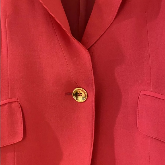 Gianfranco ferre hot pink wool blazer jacket Italy gold bottton  GF Ferre size 6 - Picture 3 of 8